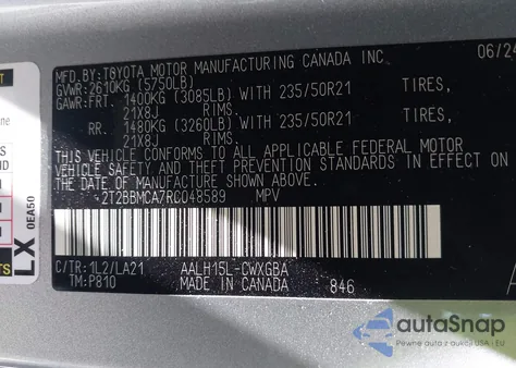 2024 Lexus Rx 350H Luxury from USA, damaged, VIN 2T2BBMCA7RC048589